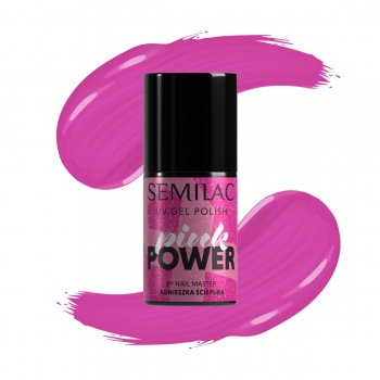 Semilac lakier hybrydowy A703 Pink Power  7ml Agnieszka Ściepura